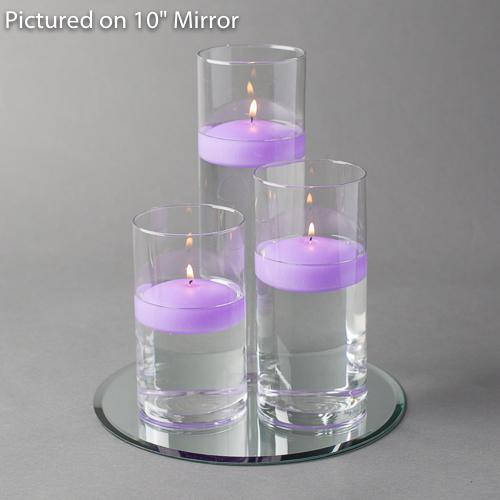 Eastland Round Mirror and Cylinder Vase Centerpiece with Richland 3" Floating Candles Set of 48 - view 7