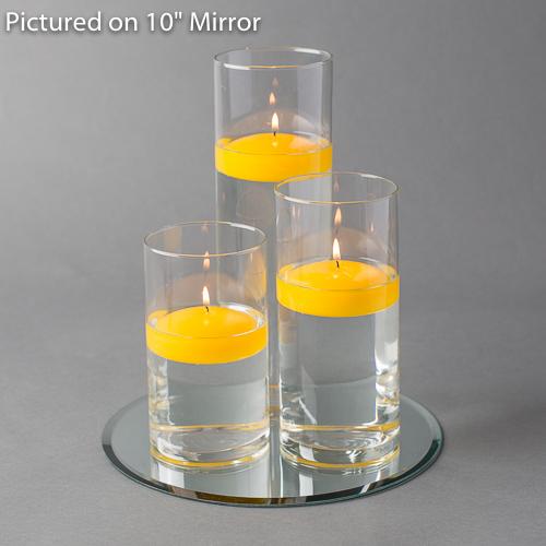 Eastland Round Mirror and Cylinder Vase Centerpiece with Richland 3" Floating Candles Set of 48 - view 8