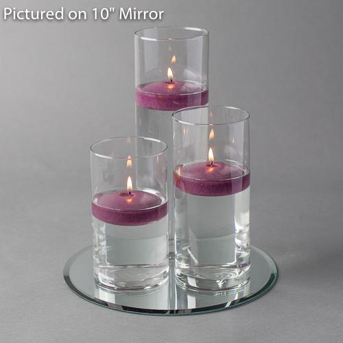Eastland Round Mirror and Cylinder Vase Centerpiece with Richland 3" Floating Candles Set of 48 - view 9