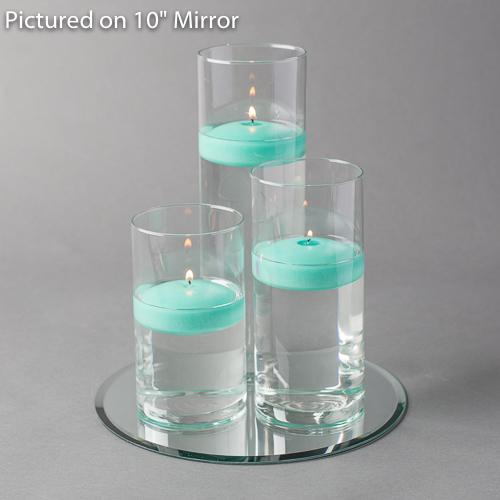 Eastland Round Mirror and Cylinder Vase Centerpiece with Richland 3" Floating Candles Set of 48 - view 10