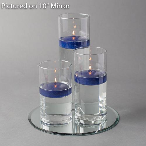 Eastland Round Mirror and Cylinder Vase Centerpiece with Richland 3" Floating Candles Set of 48 - view 13