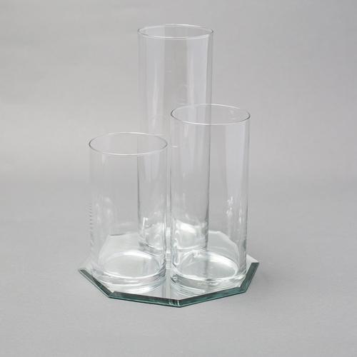 Eastland Octagon Mirror and Cylinder Vase Centerpiece Set of 4| 