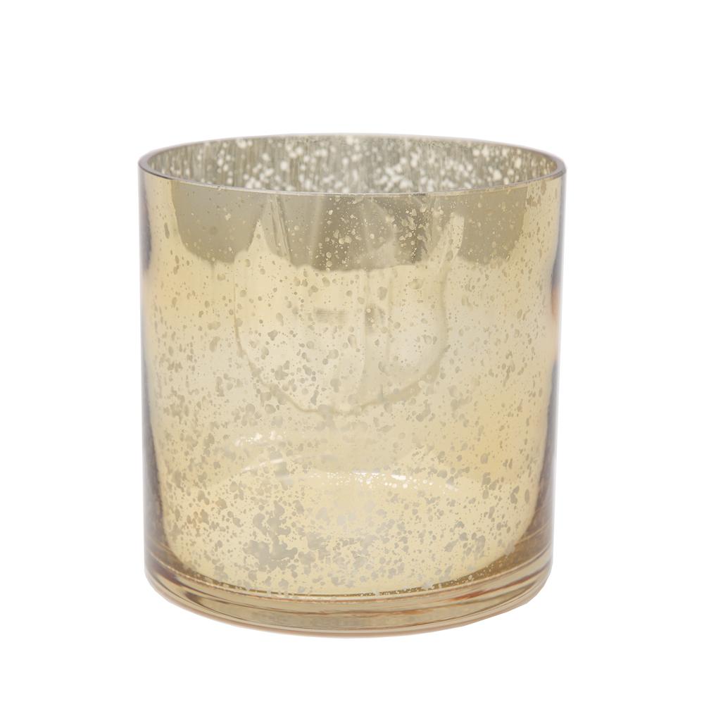 Richland Gold Mercury Glass Cylinder Vase 5" x 5"| 