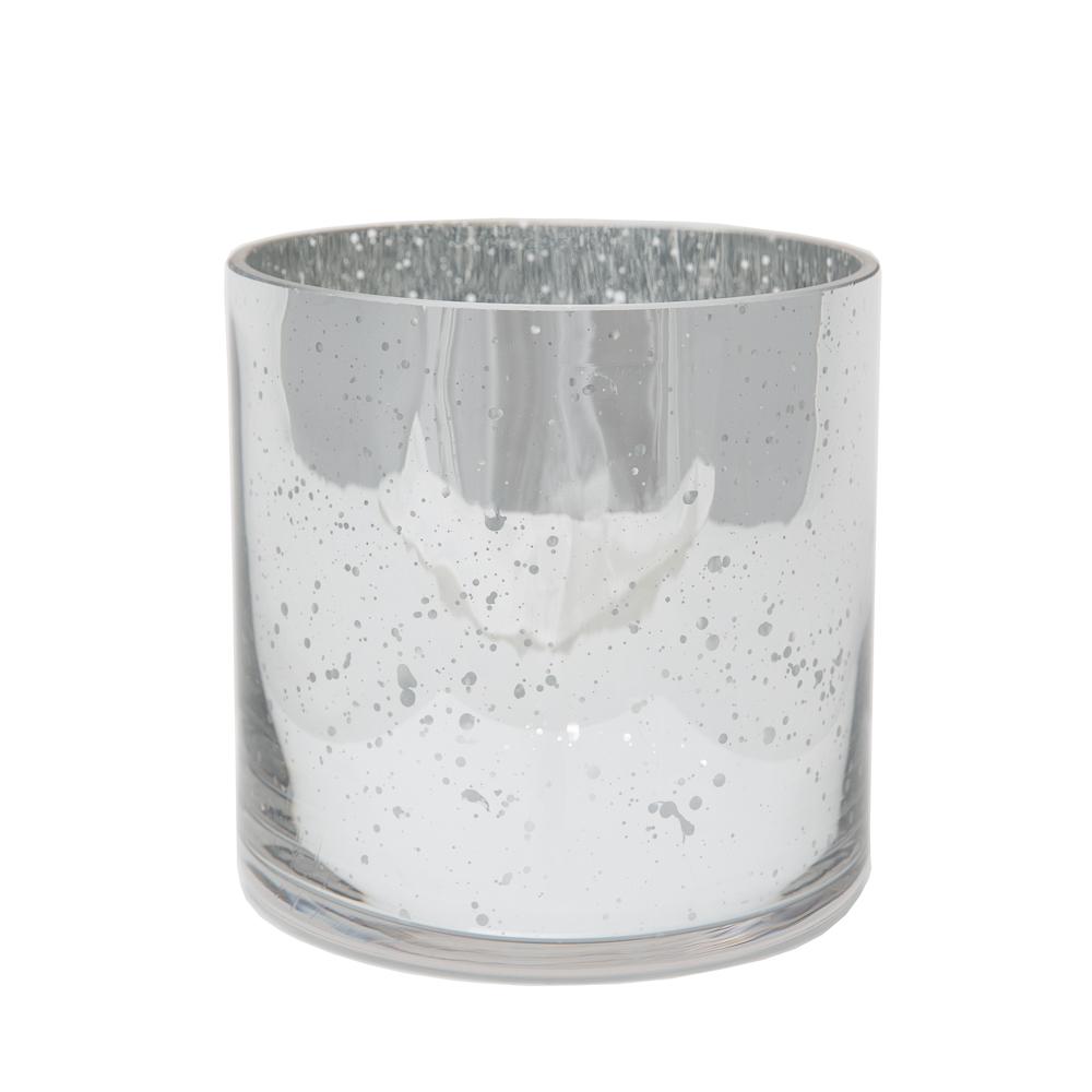 Richland Silver Mercury Glass Cylinder Vase 5" x 5"| GM172_01