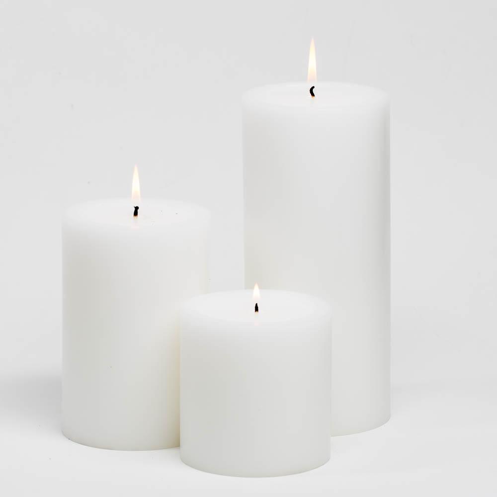 Richland Pillar Candles 4 x4", 4"x6" & 4"x9 White Set of 3| Pillar_...