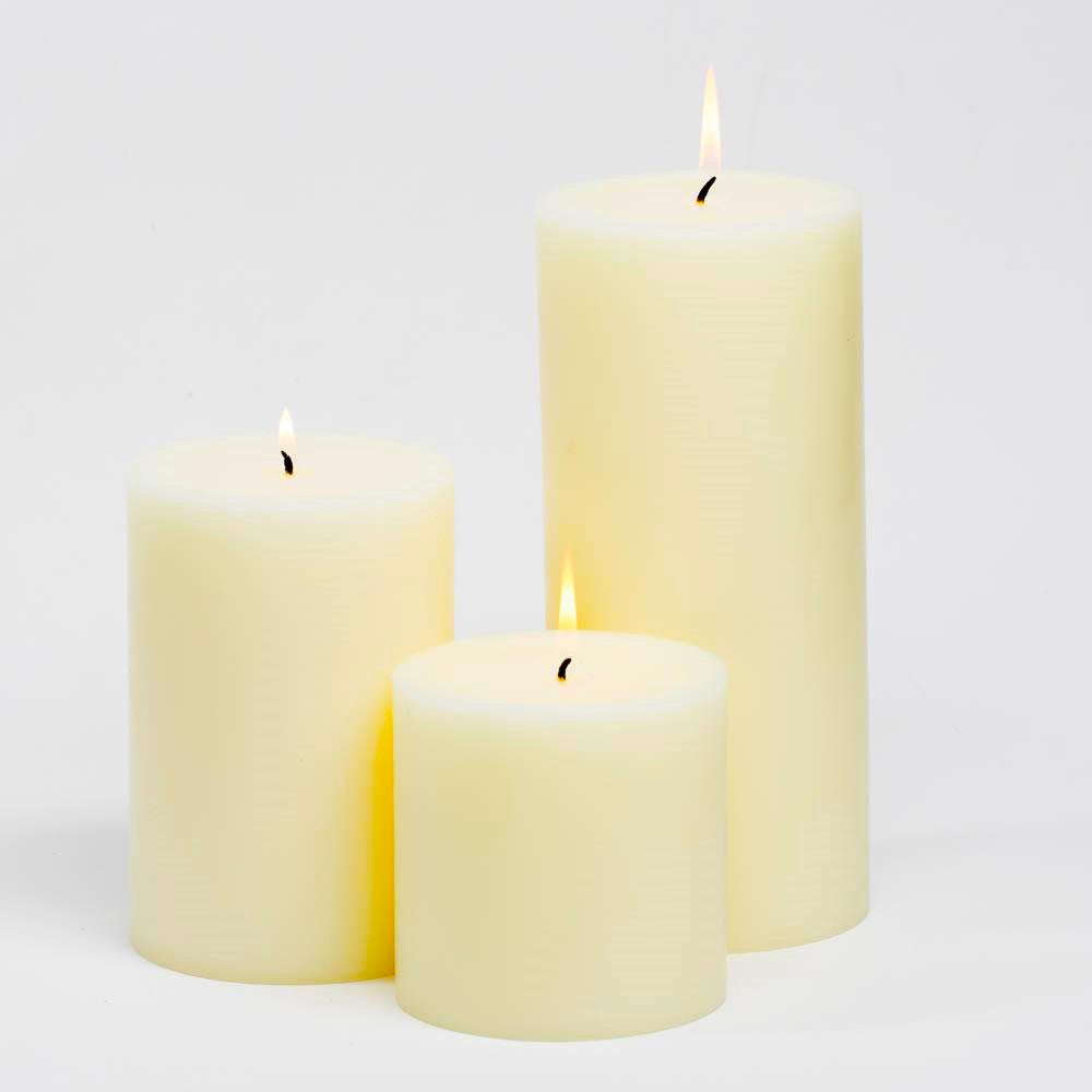 Richland Pillar Candles 4"x4", 4"x6" & 4"x9" Ivory Set of 18| 
