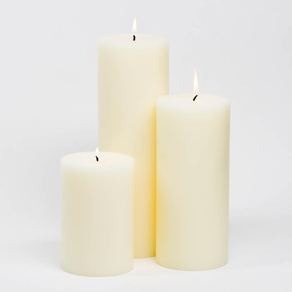 richland pillar candles 4 x6 4 x9 4 x12 ivory set of 3| 