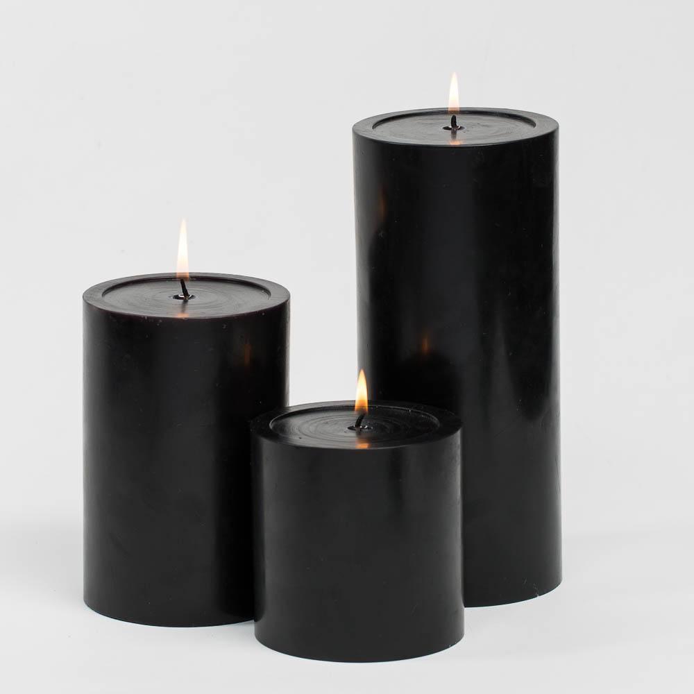 Richland Pillar Candles 4 x4", 4"x6" & 4"x9 Black Set of 18| Pillar_...