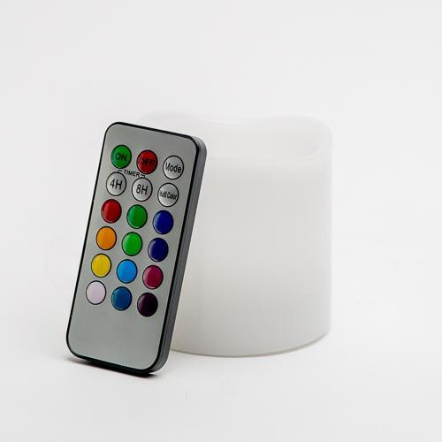 Richland Flameless LED Remote Control Wavy Top Pillar Candle White 3"x3" Set of 24| 7165_08