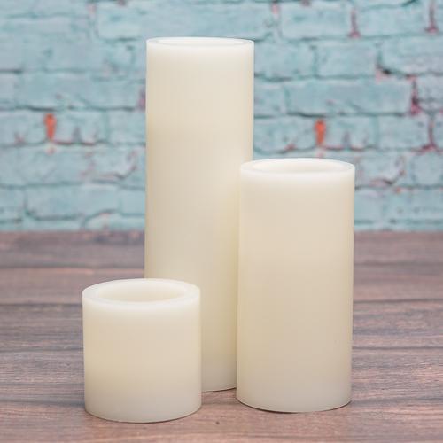 Richland Flameless LED Pillar Candles 3"x9" Ivory Set of 6 - view 2