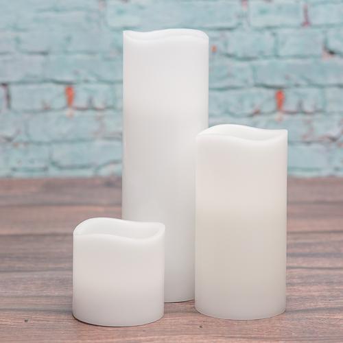 Richland Flameless LED Wavy Top Pillar Candle White 3"x3" Set of 6 - view 5