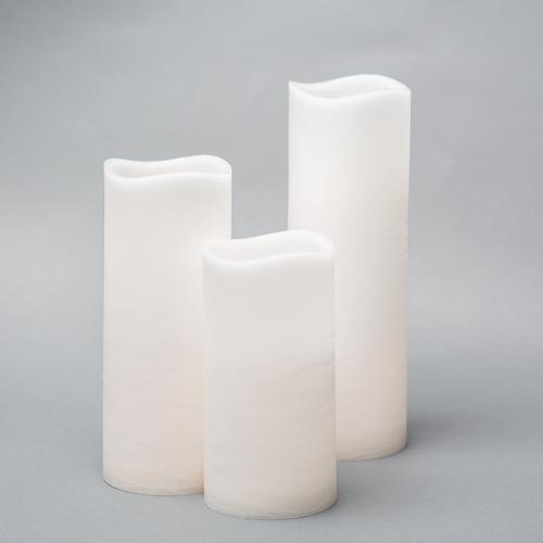 Richland 4" Large LED Pillar Candle with Wavy Top (3 Sizes) - Set of 18 - view 1