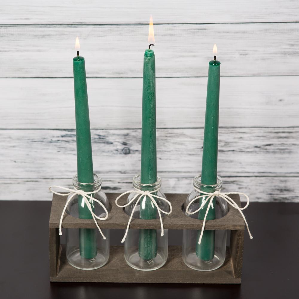 richland vintage milk bottle vases with wooden stand - view 5