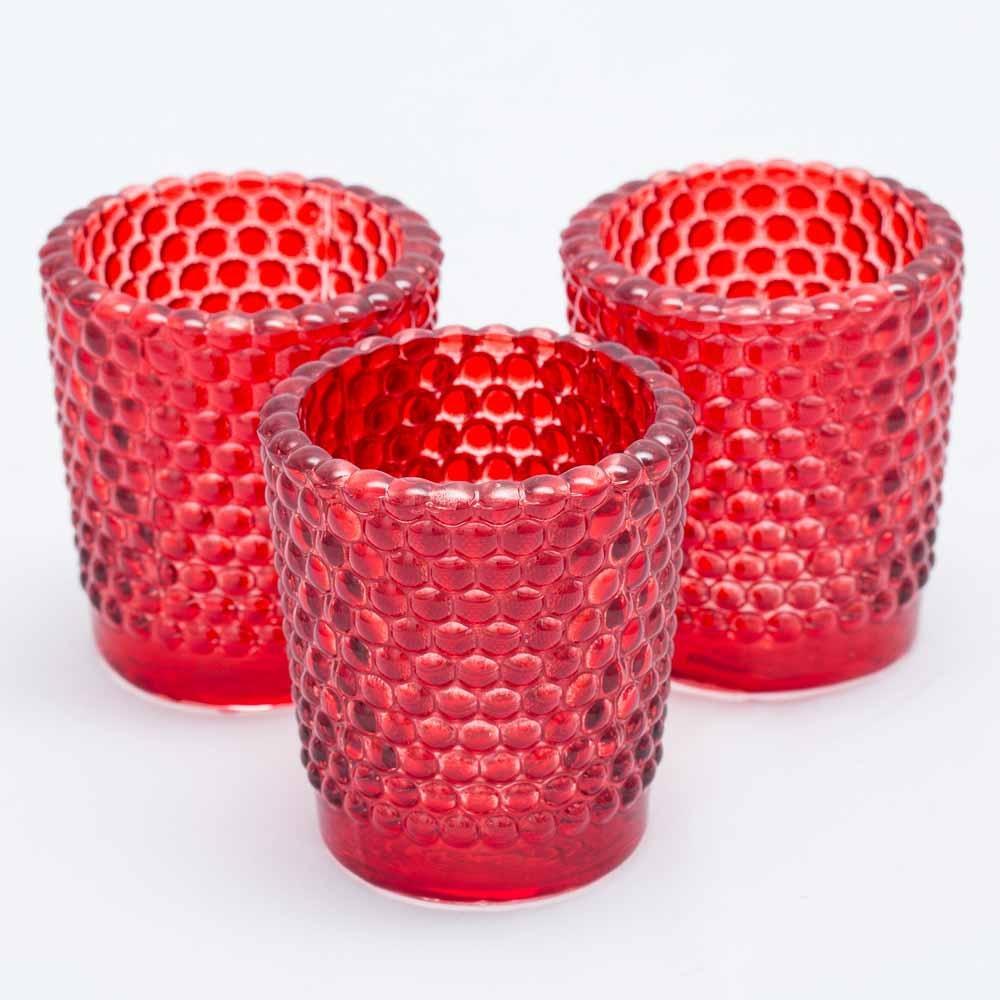 richland votive holder hobnail red set of 72 - view 1