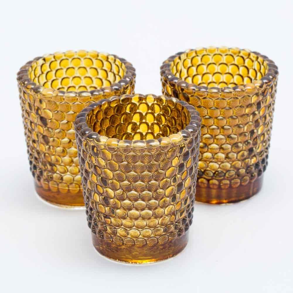richland votive holder hobnail amber set of 72| 