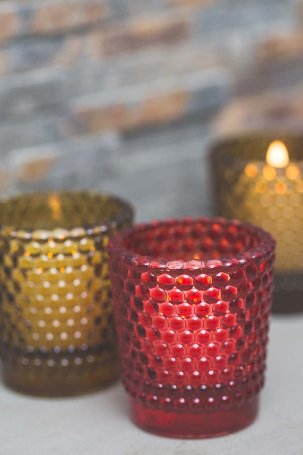Richland Votive Holder Hobnail Red Set of 72 - view 4