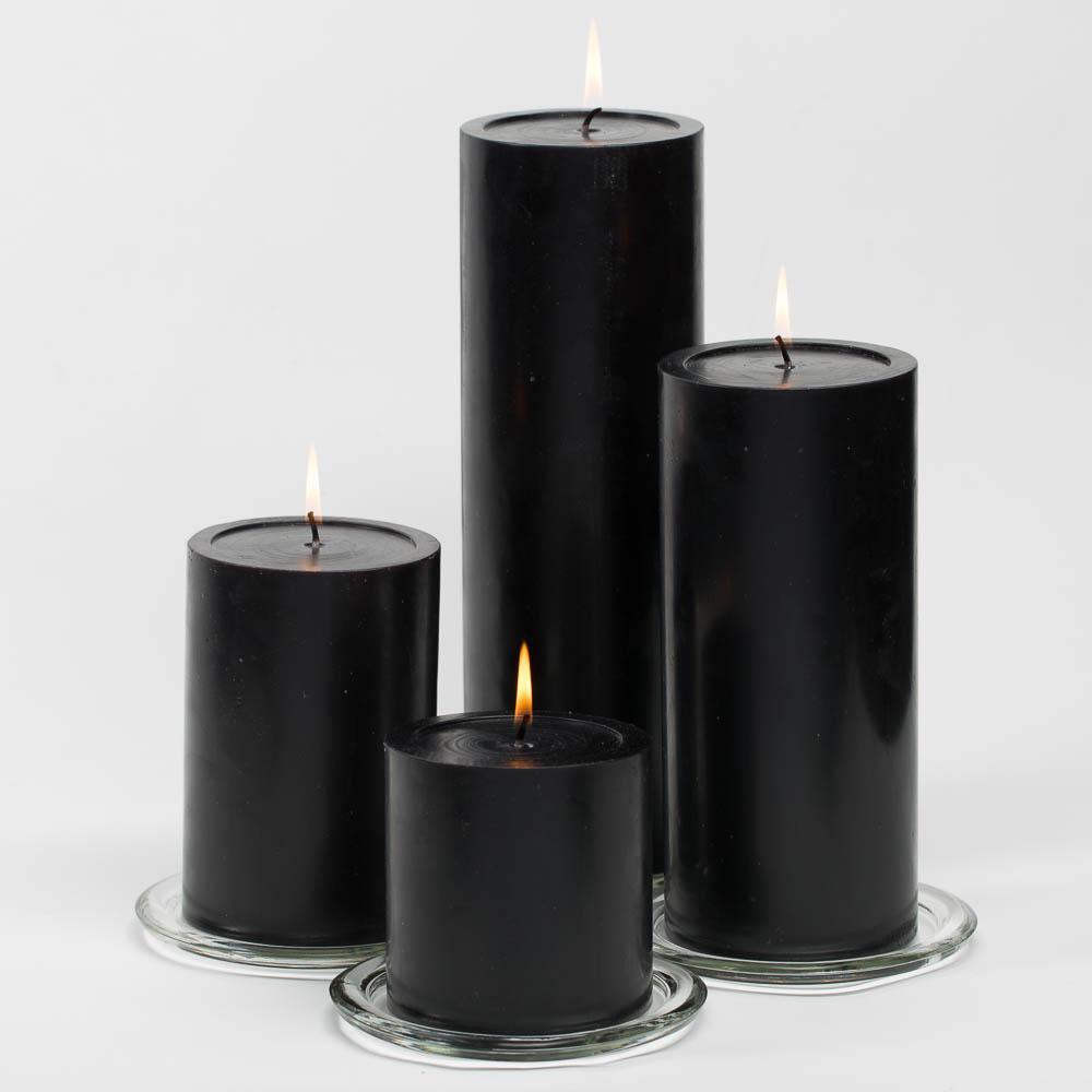 Richland 4" x 6" Black Pillar Candles Set of 6| 6223_06