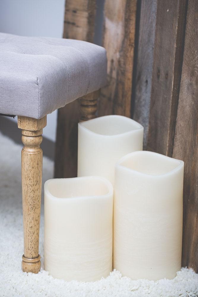 Richland LED Big Pillar Candles Ivory 6” x 10” Set of 4 - view 4