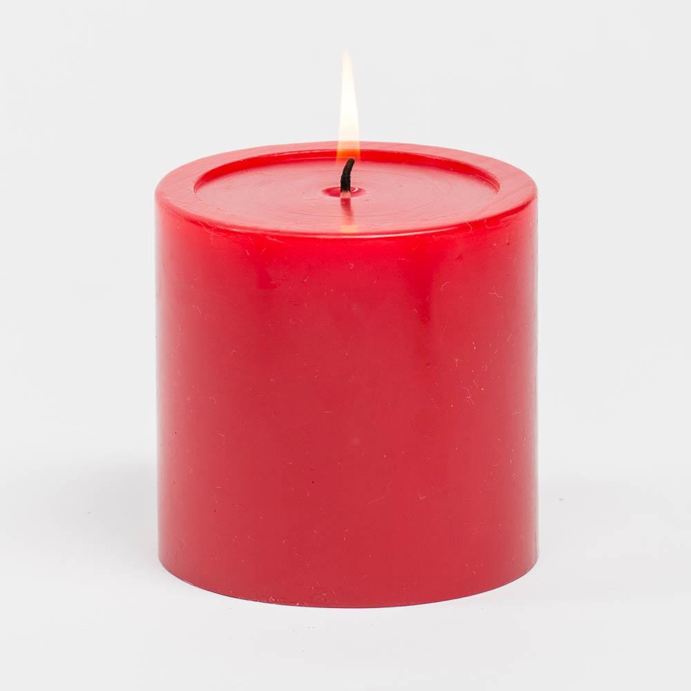 richland 4 x 4 red pillar candle - view 1