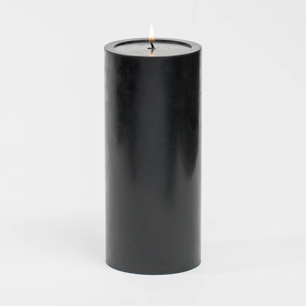 richland 4 x 9 black pillar candles set of 6| 6224_06