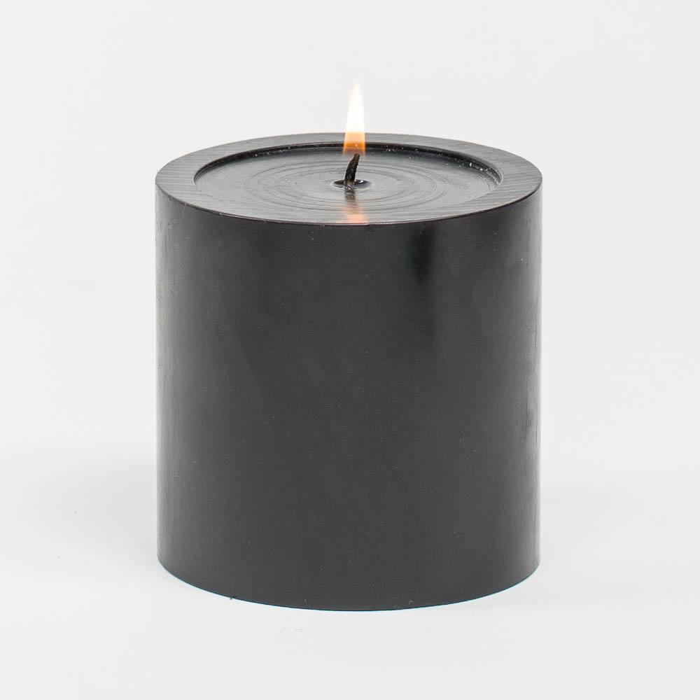 richland 4 x 4 black pillar candles set of 6 - view 1