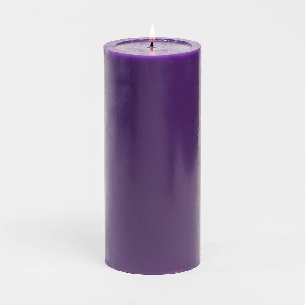 richland 4 x 9 purple pillar candles set of 6| 6220_06