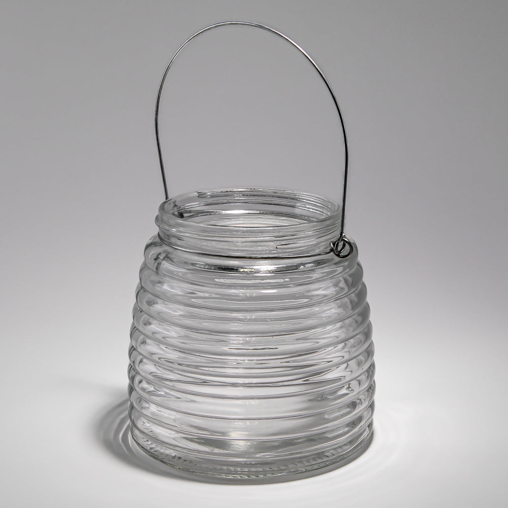 Eastland 4.6" Hanging Horizontal Ribbed Glass Jar with Handle| 9722_06