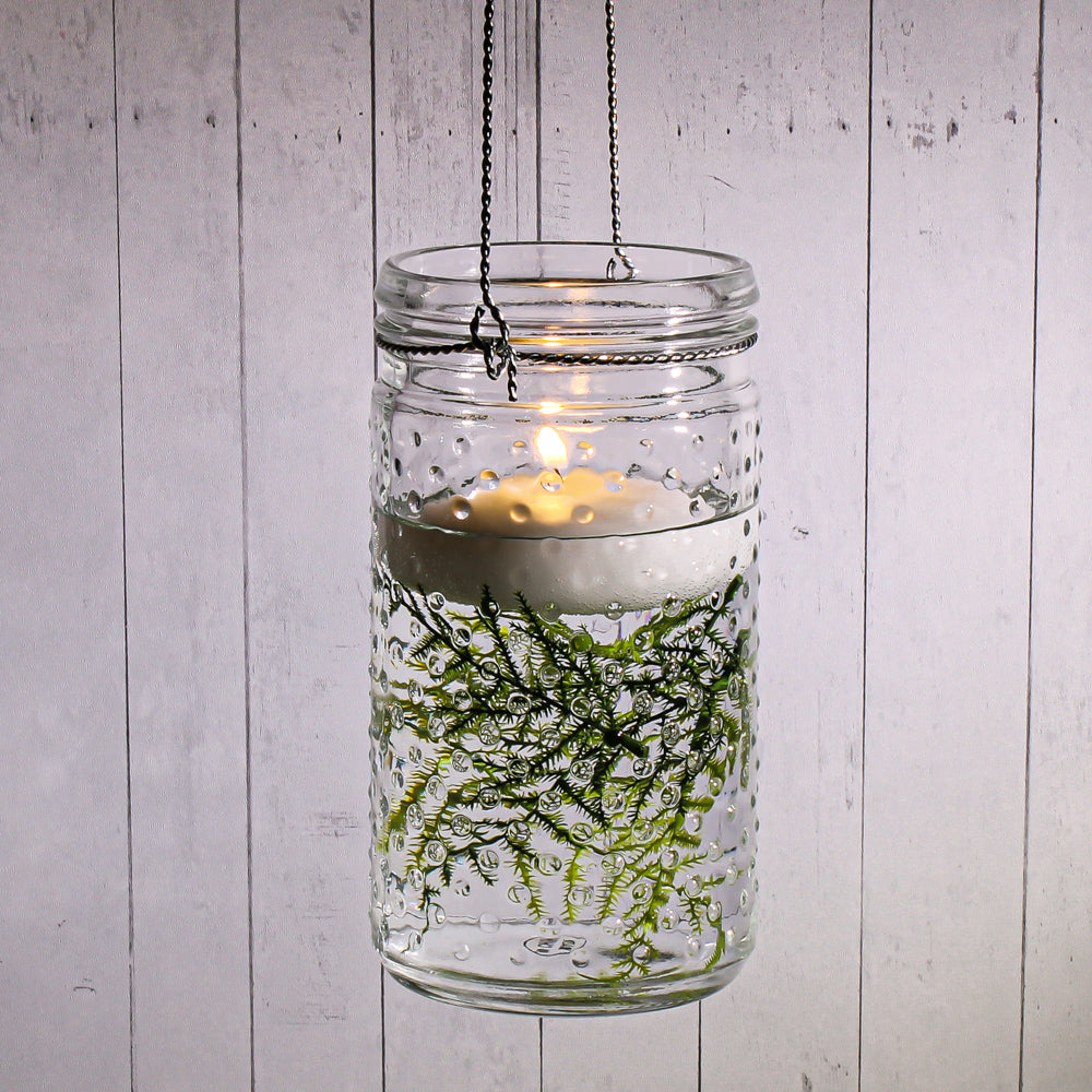 Eastland 7.5" Hanging Dotted Glass Jar with Handle| 9724_06