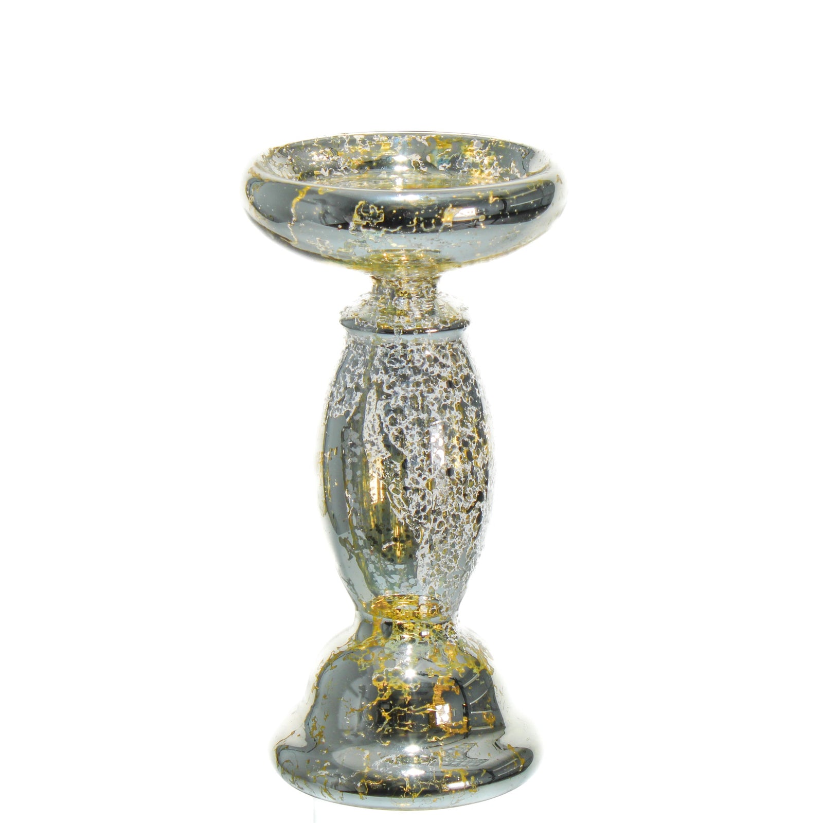 Eastland Unique Mercury Glass Pillar Candle Holder 8.5"| 9750_01