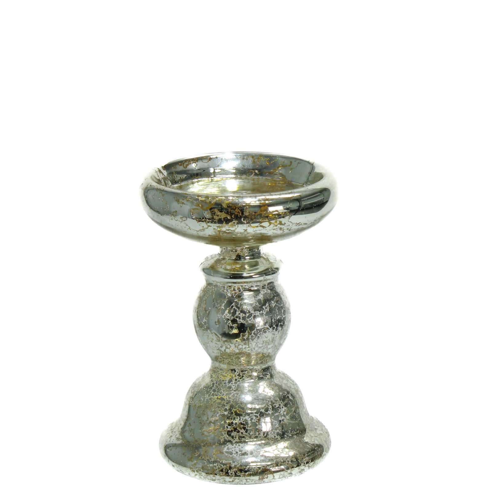 Eastland Unique Mercury Glass Pillar Candle Holder 6.5"| 9751_01