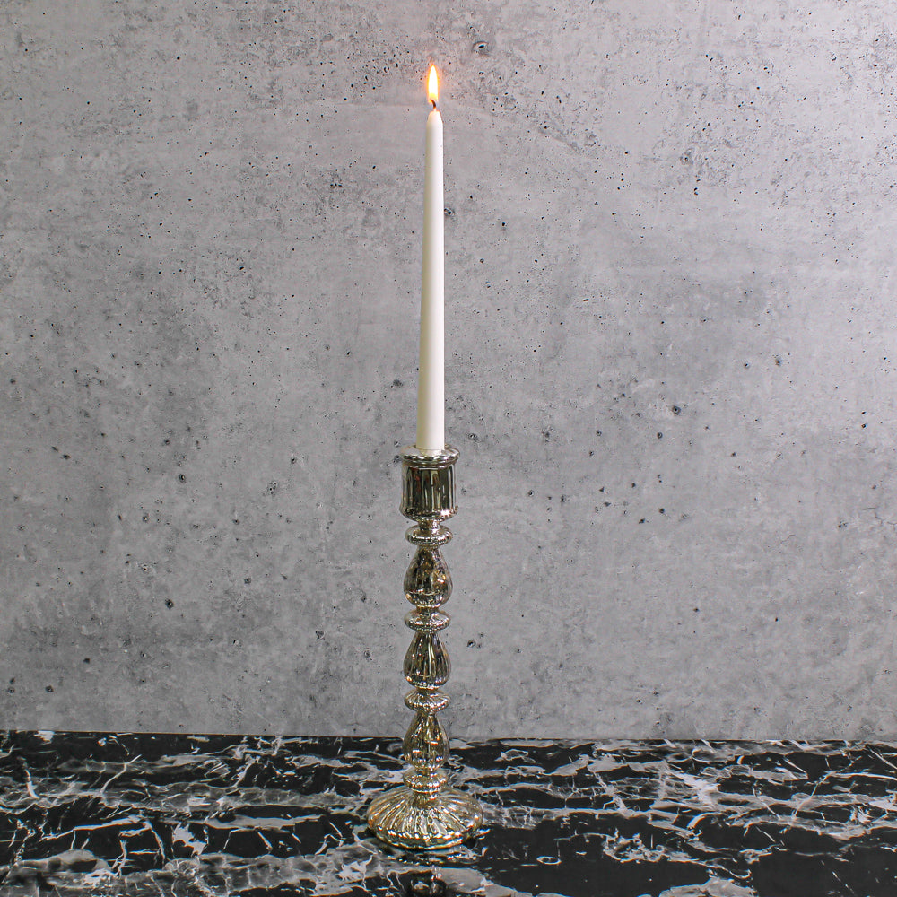 Richland Ribbed Unique Mercury Glass Taper Candle Holder Set of 3 - view 8