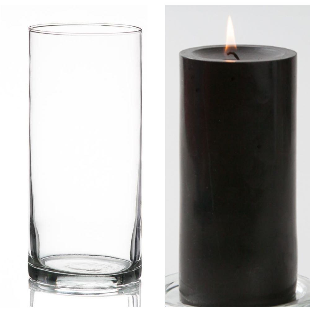 Richland Pillar Candle 6" & Eastland Cylinder Holder 7.5" inch Set of 12 (Choose your Color) - view 15