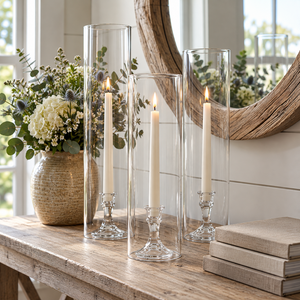 7 of 8: Glass Chimney Candle Shade 4" x 20" – Set of 12