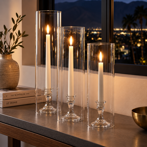 8 of 8: Glass Chimney Candle Shade 4" x 20" – Set of 12