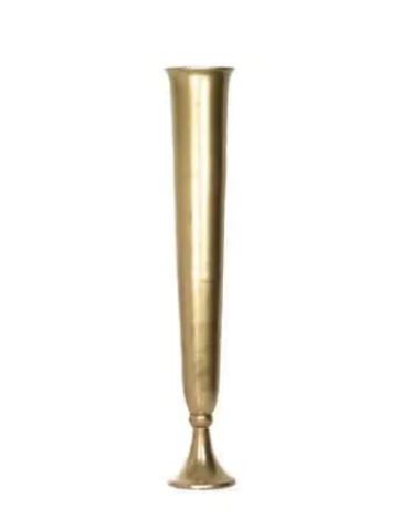 Tall Gold Trumpet Vase 23"