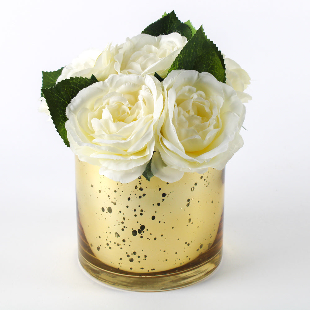 Richland Gold Mercury Glass Cylinder Vase 5" x 5"| 