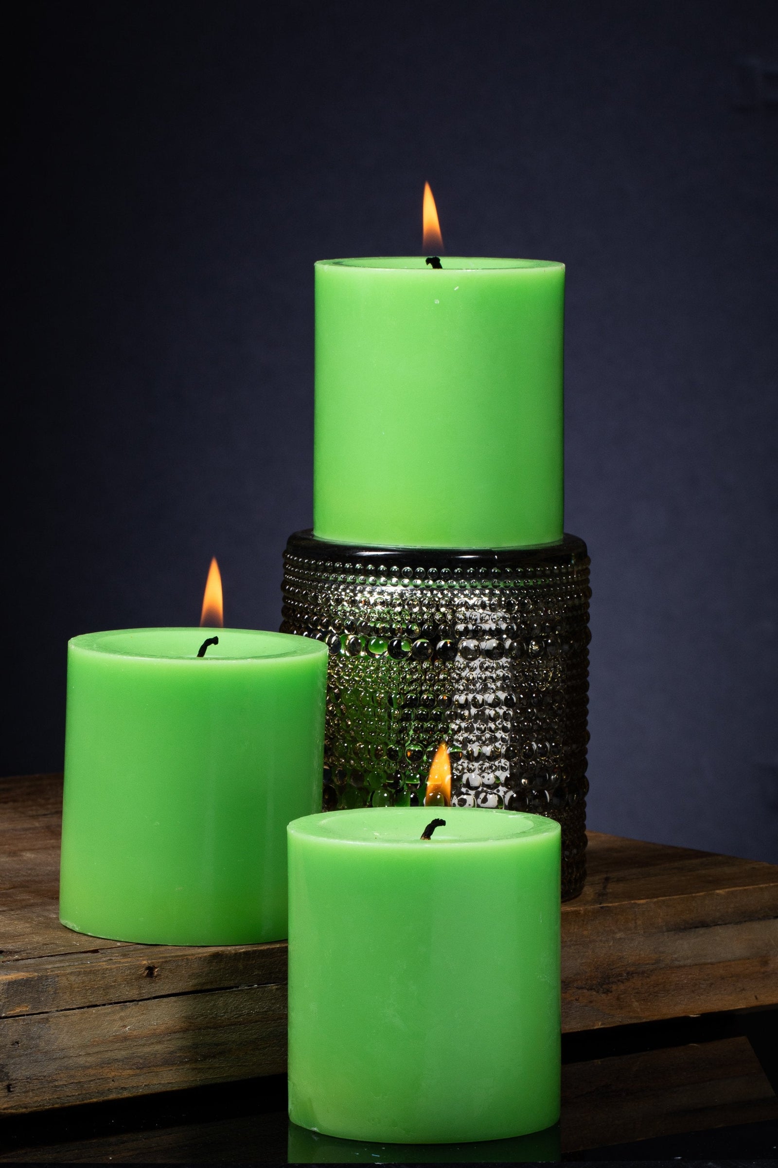 Richland Pillar Candles 3"x3" Green| Pillar-...