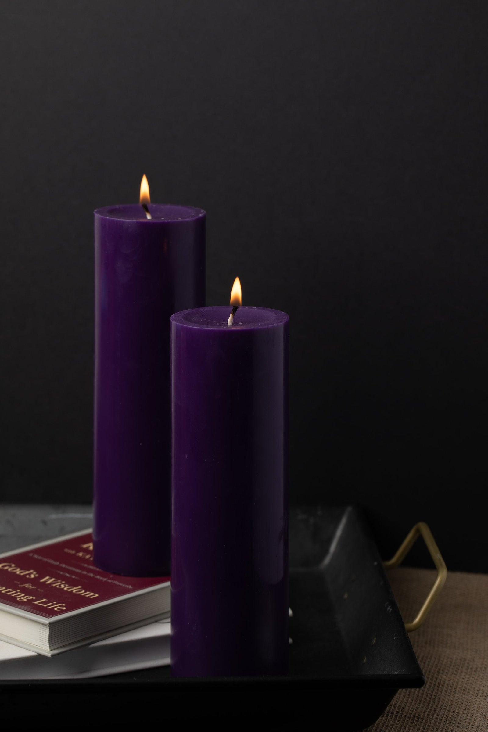 Richland Pillar Candle 3"x9" Purple| Pillar-...