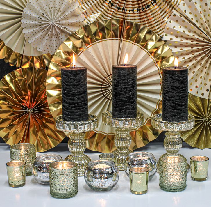 Richland Rustic Pillar Candle 3"x 6" Black| 6708_01