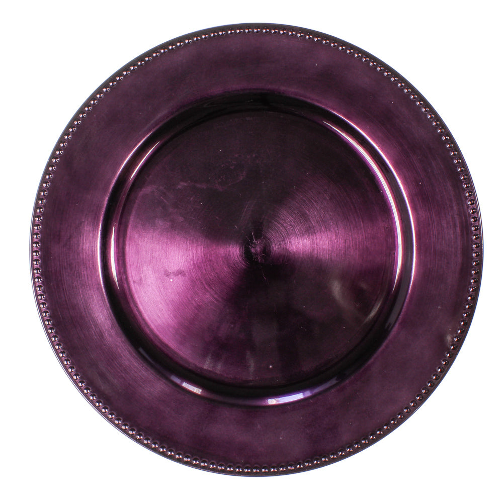 Richland Beaded Charger Plate 13" Eggplant - view 1