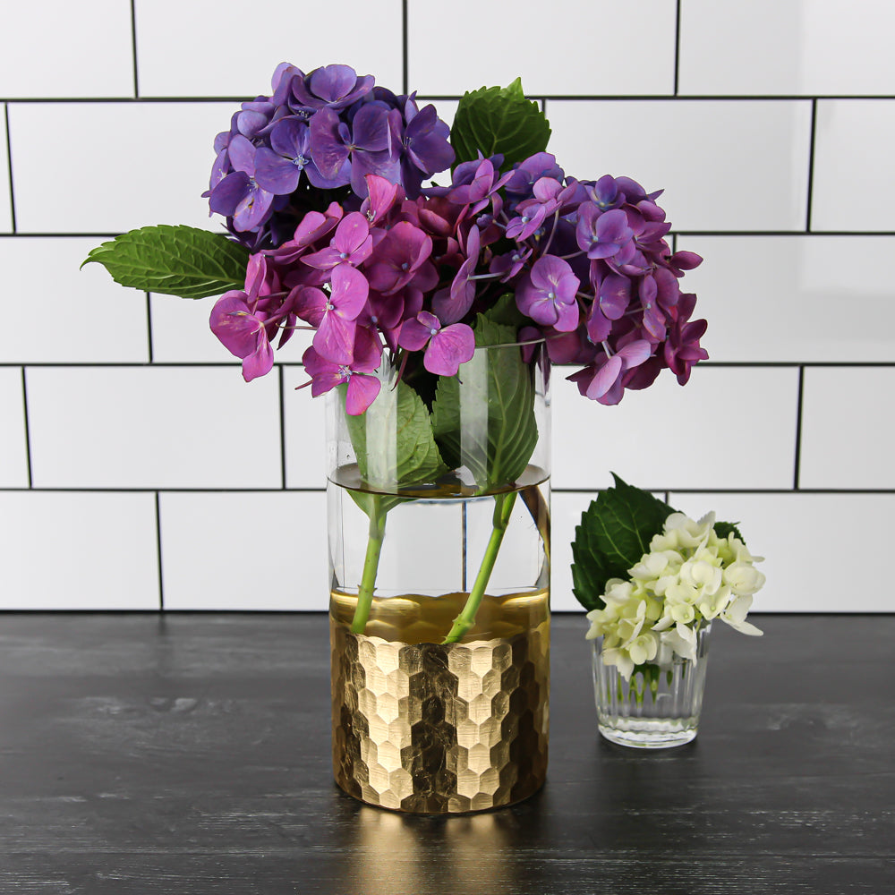 Gold Honeycomb Cylinder Vase 4"x8" - view 3