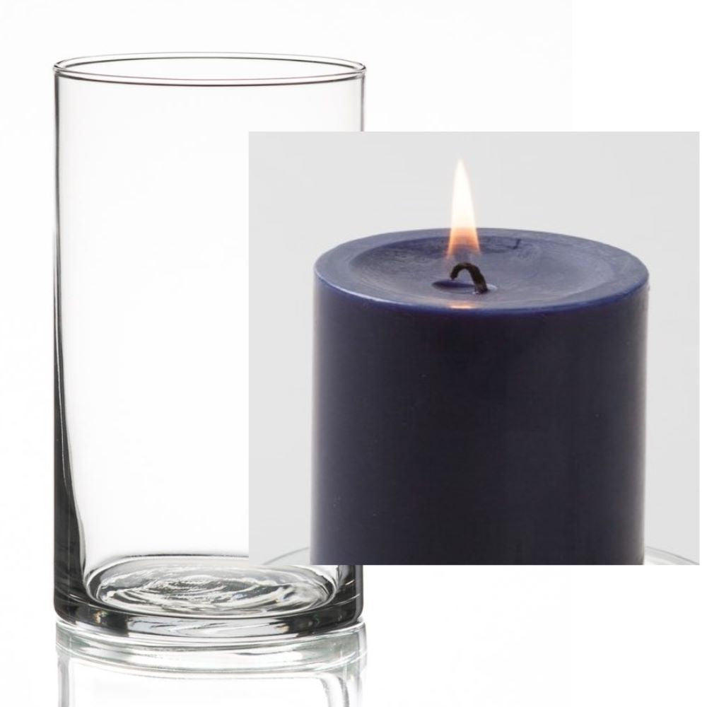 Richland Pillar Candle 3" & Eastland Cylinder Holder 6" Set of 12 - view 9