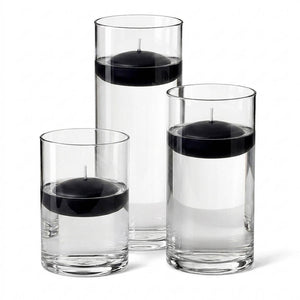 3 of 14: Cylinder Vase Centerpiece & Richland 3" Floating Candles Set of 18