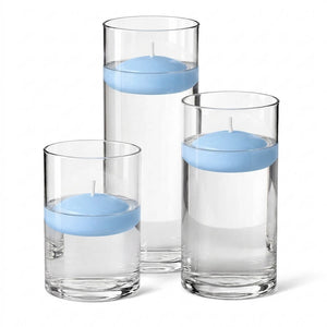 4 of 14: Cylinder Vase Centerpiece & Richland 3" Floating Candles Set of 18