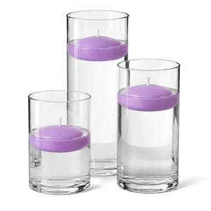8 of 14: Cylinder Vase Centerpiece & Richland 3" Floating Candles Set of 18