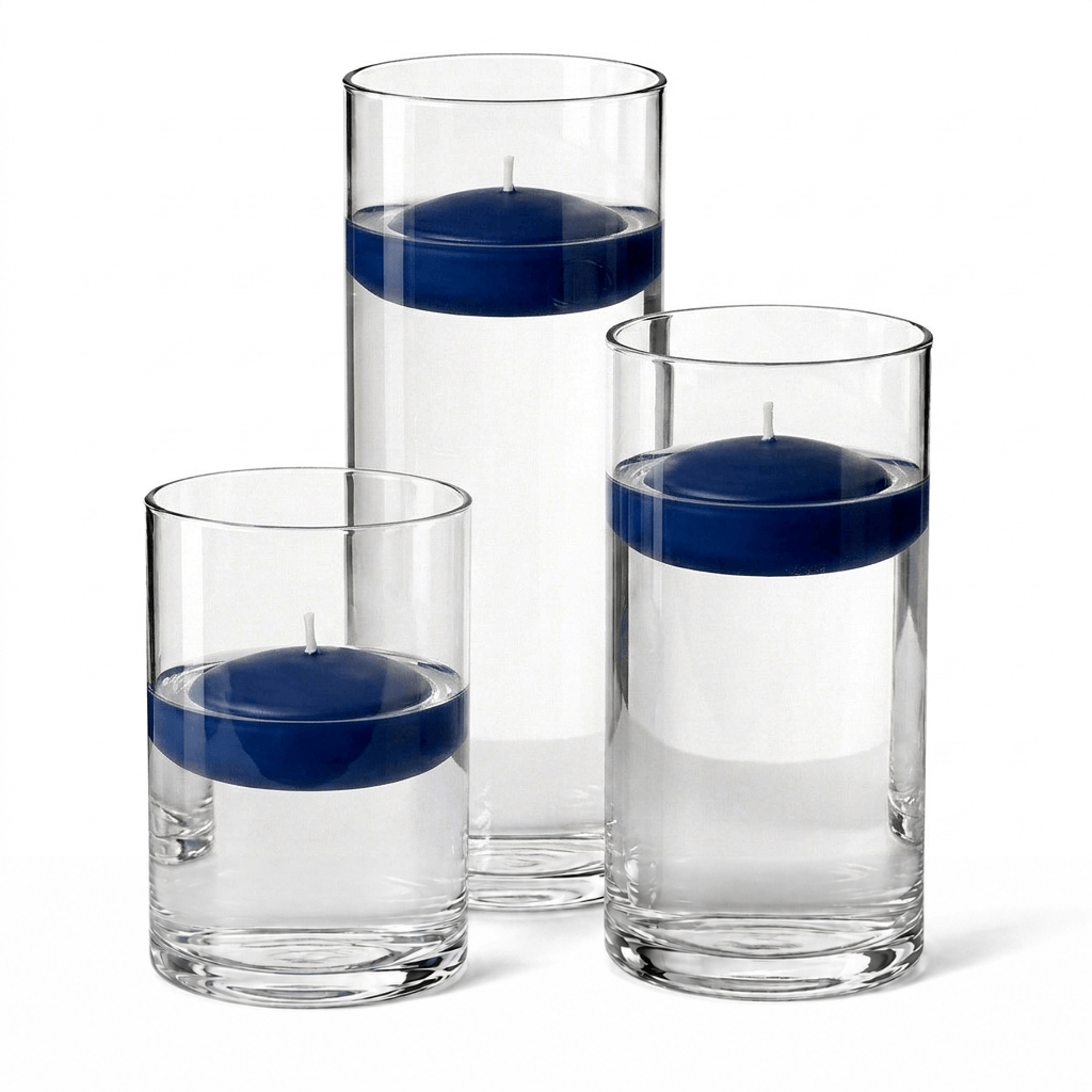 Cylinder Vase Centerpiece & Richland 3" Floating Candles Set of 18 - view 9