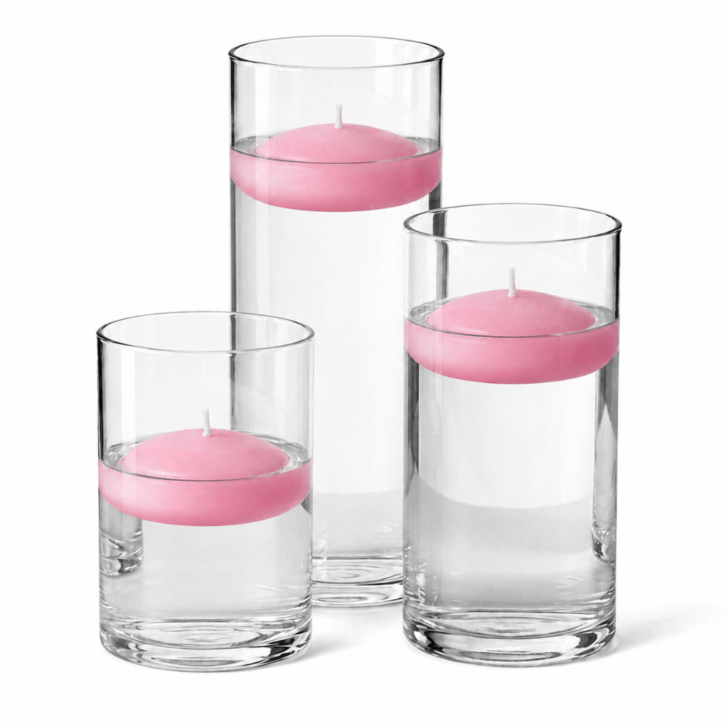 Cylinder Vase Centerpiece & Richland 3" Floating Candles Set of 18 - view 11