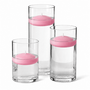 11 of 14: Cylinder Vase Centerpiece & Richland 3" Floating Candles Set of 18