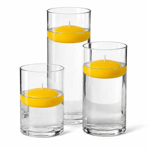 14 of 14: Cylinder Vase Centerpiece & Richland 3" Floating Candles Set of 18