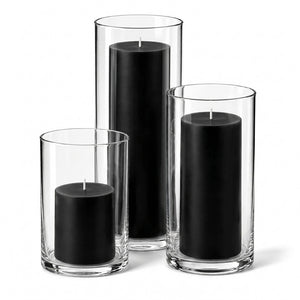 2 of 15: Richland Pillar Candles & Cylinder Vases Set of 3